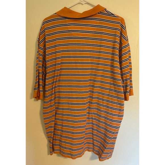 Oxford Golf Mens Orange Stripe Short Sleeve Polo Shirt XXL - Picture 3 of 3